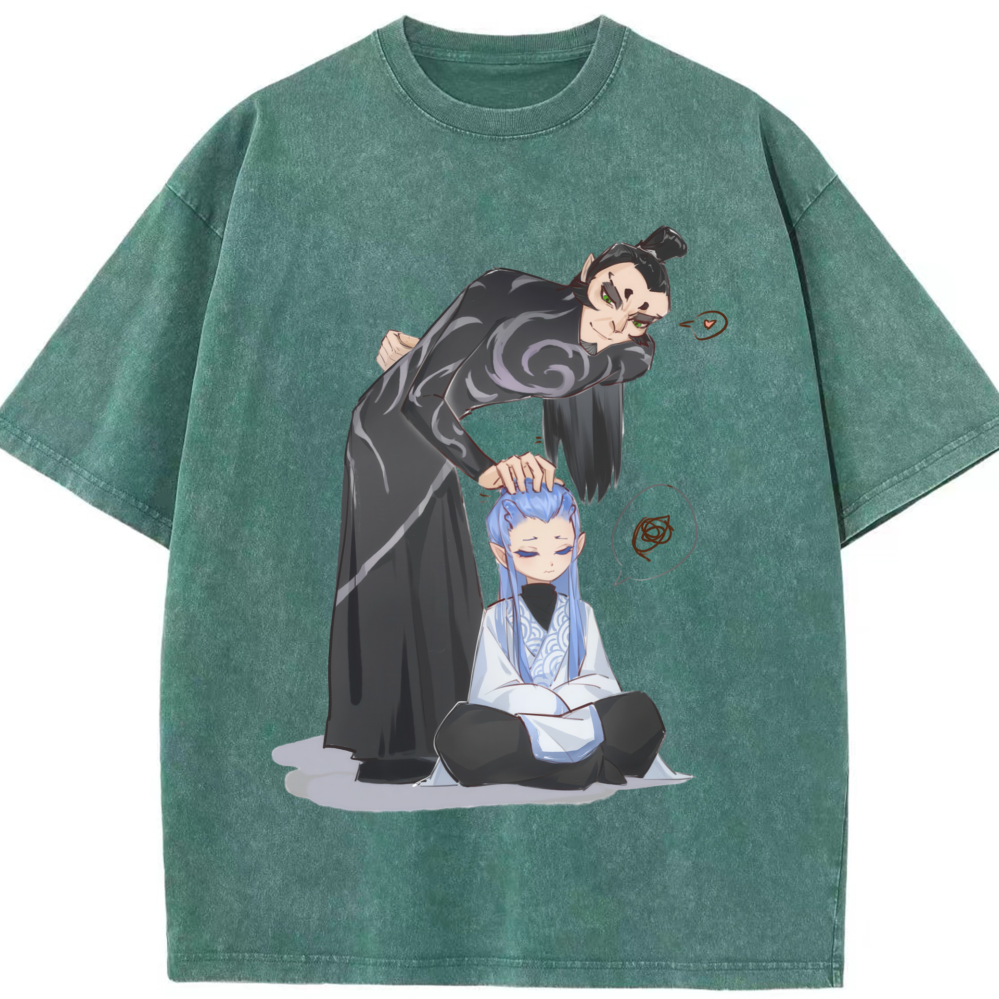 （画像用） Ne Zha 2 ナタ 魔童の大暴れ 綿100% ヴィンテージ風 半袖Tシャツ（フロントプリント）